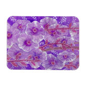 パープル葵、マローマルバフラワーフローラアート マグネット (横)