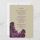 パープル薄紫とバーラップ記念日の誓い招待状 招待状 (正面)