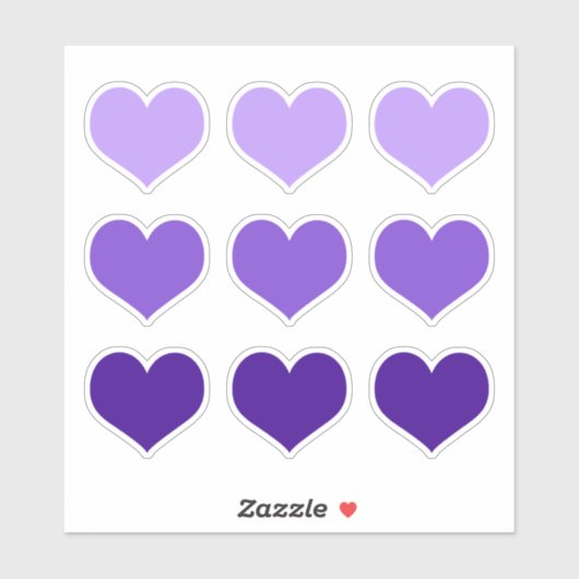 パープル薄紫インディゴラブハートゴシックセットの9 シール (シート)
