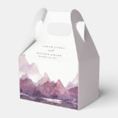 パープル薄紫ウォーターカラーマウンテンレイク結婚ズ フェイバーボックス (裏面サイド)