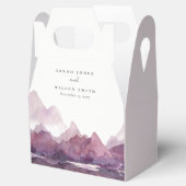 パープル薄紫ウォーターカラーマウンテンレイク結婚ズ フェイバーボックス (オープン)