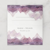 パープル薄紫ウォーターカラーマウンテンレイク結婚ズ プレイスカード (外部開封)