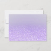 パープル薄紫エレガント感謝していグリッターユーSweet 16 サンキューカード (裏面)