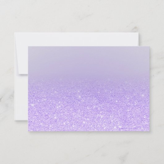 パープル薄紫エレガント感謝していグリッターユーSweet 16 サンキューカード (裏面)