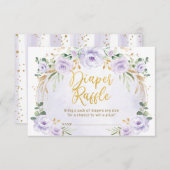 パープル薄紫ガーデンおむつラッフルベビーガール エンクロージャーカード (正面/裏面)