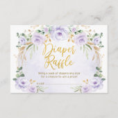パープル薄紫ガーデンおむつラッフルベビーガール エンクロージャーカード (正面)