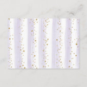 パープル薄紫ガーデンおむつラッフルベビーガール エンクロージャーカード (裏面)