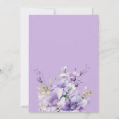 パープル薄紫ガールプリンセスティアラフローラスウィート16 招待状 (裏面)