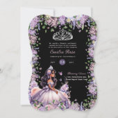 パープル薄紫キンセアニェラドレスフローラ藤 招待状 (正面)