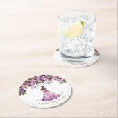 パープル薄紫キンセアニラ紙コースター ラウンドペーパーコースター (インサイチュ)