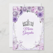 パープル薄紫クインセアニラクラウンメキシカンバタフライ 招待状 (裏面)