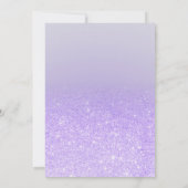 パープル薄紫グリッターエレガントタイポグラフィスウィート16 招待状 (裏面)