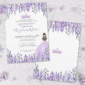 パープル薄紫グリッターティアラフローラキンセアニラ 招待状