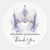 パープル薄紫ティアラキンセアニラサンキュー ラウンドシール (正面)