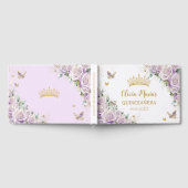 パープル薄紫バラフローラ金ゴールドキンセアニェラカンス ゲストブック (全面)