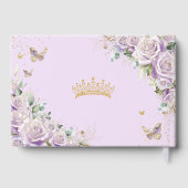 パープル薄紫バラフローラ金ゴールドキンセアニェラカンス ゲストブック (裏面)