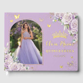 パープル薄紫バラフローラ金ゴールドキンセアニラ写真 ゲストブック (正面)