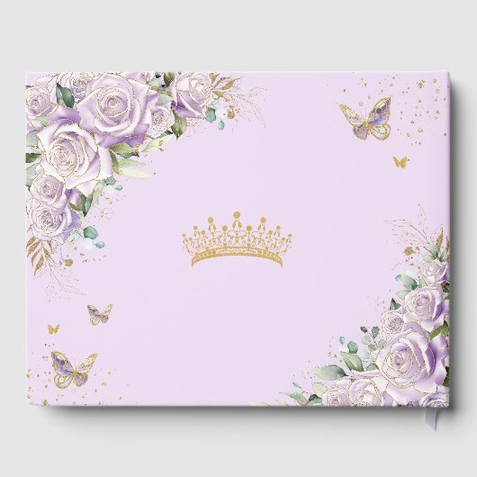 パープル薄紫バラフローラ金ゴールドキンセアニラ写真 ゲストブック (裏面)