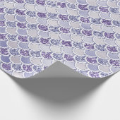 パープル薄紫パールグリッターマーメイド    ラッピングペーパー (角)