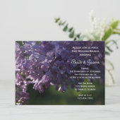 パープル薄紫フラワーポストズブ結婚ランチ 招待状 (スタンド正面)