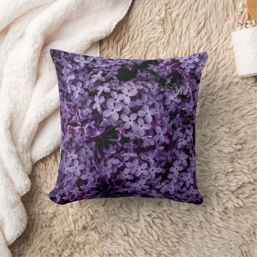 パープル薄紫フラワー春 クッション (ブランケット)