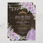 パープル薄紫フローラエンチャントフォレストキンセアニラ セーブザデート (正面/裏面)