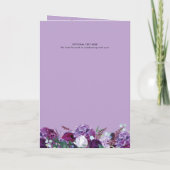 パープル薄紫フローラオールインワン植物学結婚院 招待状 (裏面)