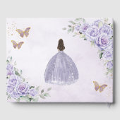 パープル薄紫フローラガールドレス金ゴールドキンセアニラ ゲストブック (裏面)