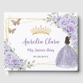 パープル薄紫フローラガールドレス金ゴールドキンセアニラ ゲストブック