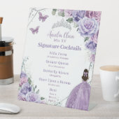 パープル薄紫フローラキンセアニェラシグネチャーカクテル 台座サイン (インサイチュ)