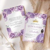 パープル薄紫フローラキンセアニェラ金ゴールドプリンセス 招待状