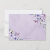 パープル薄紫フローラキンセアニラシルバーチョウ 出欠カード (裏面)