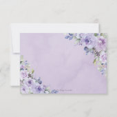 パープル薄紫フローラキンセアニラ金ゴールドクラウンティアラ 出欠カード (裏面)