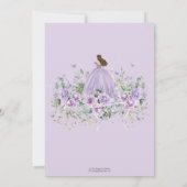 パープル薄紫フローラキンセアニラ15th XV誕生日 セーブザデート (裏面)