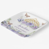 パープル薄紫フローラクインセアニラクラウン蝶 ペーパープレート (傾斜あり)