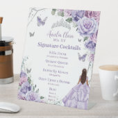 パープル薄紫フローラクインセアニラシグネチャーカクテル 台座サイン (インサイチュ)