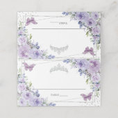 パープル薄紫フローラシルバーキンセアニラ16誕生日 プレイスカード (外部開封)