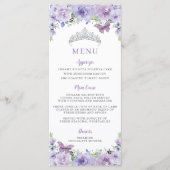 パープル薄紫フローラシルバークインセアニラパーティーメニュー プログラム (正面)