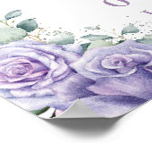 パープル薄紫フローラバラキンセアニラシルバーアーチ ポスター (角)