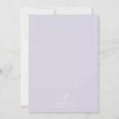 パープル薄紫フローラフローラベビーシャワー招待状 招待状 (裏面)