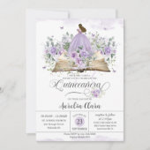 パープル薄紫フローラブックニューチャプターキンセニェラ 招待状 (正面)