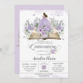 パープル薄紫フローラブックニューチャプターキンセニェラ 招待状 (正面/裏面)