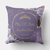 パープル薄紫フローラプリンセスキンセアニラキープサケ クッション (正面)