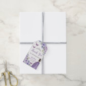 パープル薄紫フローラプリンセスバタフライキンセアニラ ギフトタグ (より糸付き)