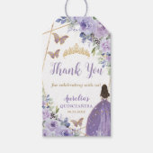 パープル薄紫フローラプリンセスバタフライキンセアニラ ギフトタグ (正面)