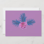 パープル薄紫フローラボホモダントレンディー招待状 招待状 (裏面)