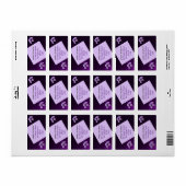 パープル薄紫フローラルパターン差出人住所ラベル ラベル (フルシート)