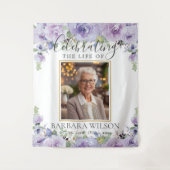 パープル薄紫フローラ写真写真葬儀記念館 タペストリー (正面)