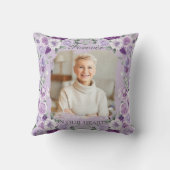パープル薄紫フローラ写真葬儀記念 クッション (裏面)
