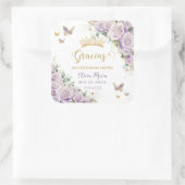 パープル薄紫フローラ蝶キンセアニラ15 16 スクエアシール (バッグ)